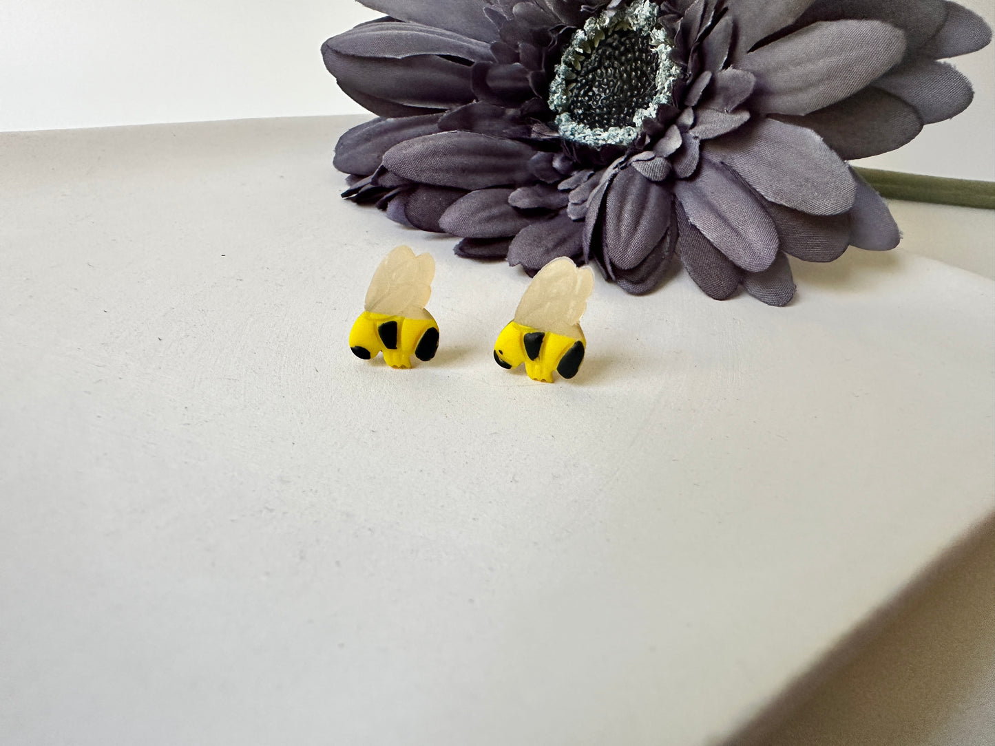 Enchanted Bee Studs – Polymer Clay Earrings
