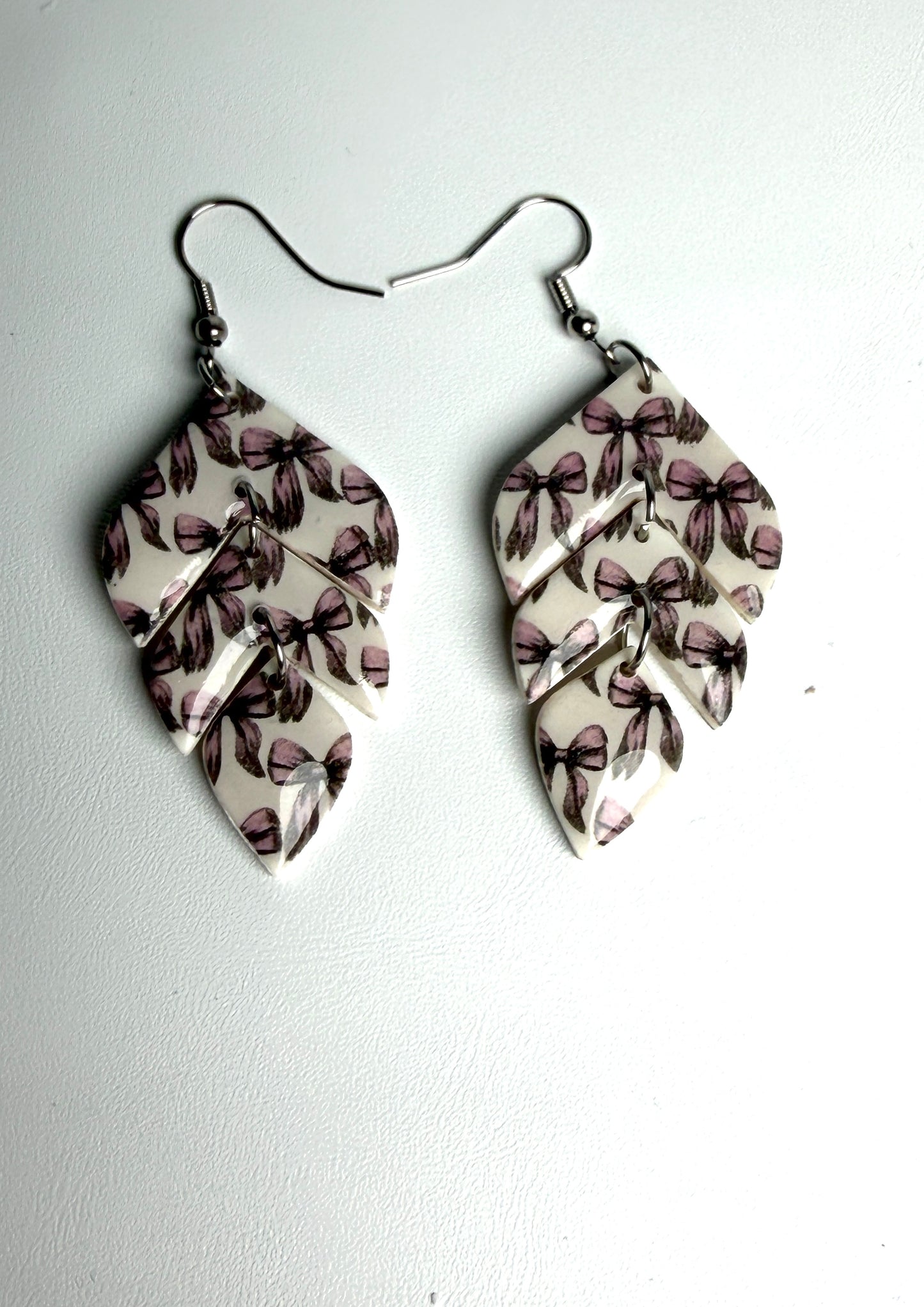 Enchanted Bow Leaf Trio Cascade Dangles