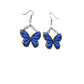 Blue Butterfly Earrings, Butterfly Dangle Earrings, Chain Link Earrings, Handmade Polymer Clay Jewelry, Aesthetic Statement Earrings