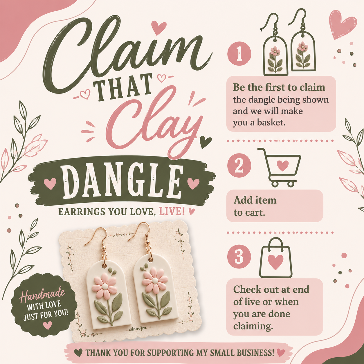 Claim that Clay DANGLE - Live Earring Claims