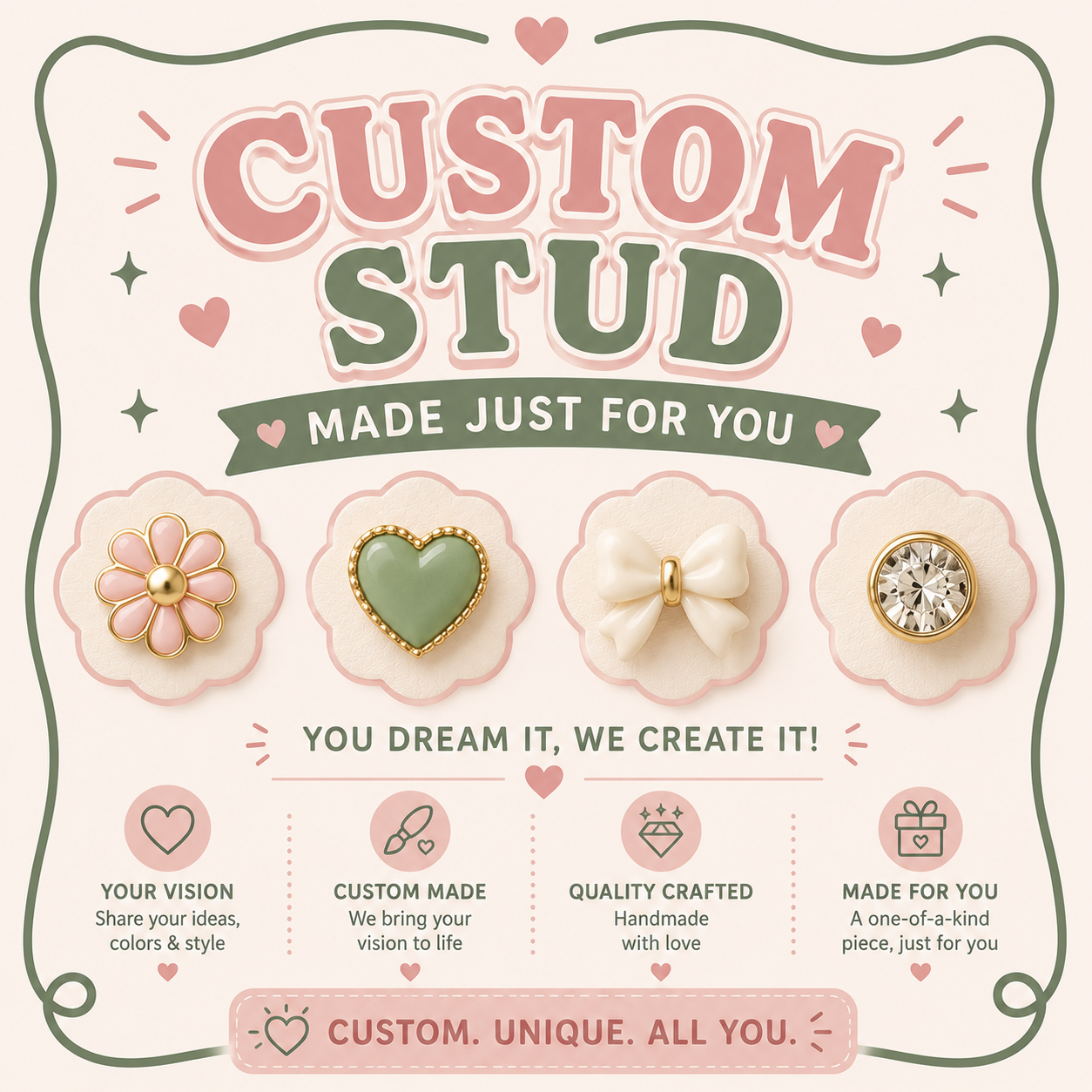 Custom Earrings - Stud or Dangle