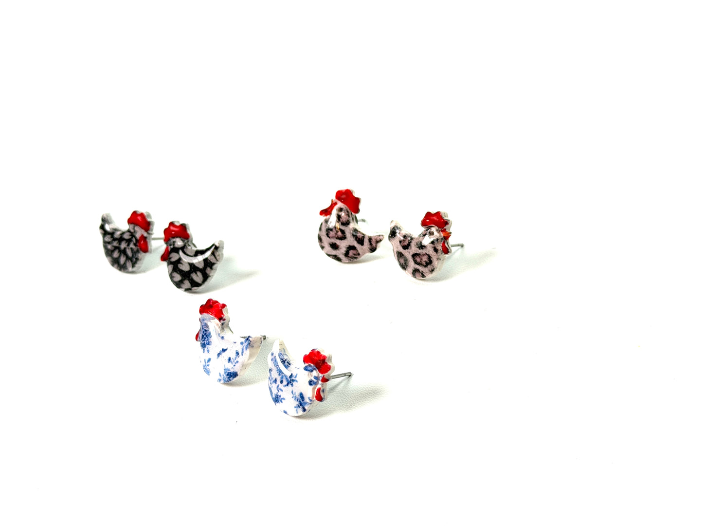 Chicken Stud Earrings | Farm Animal Earrings | Hen Earrings | Country Earrings | Lightweight Clay Earrings | Chicken Lover Gift | Farm Life Jewelry
