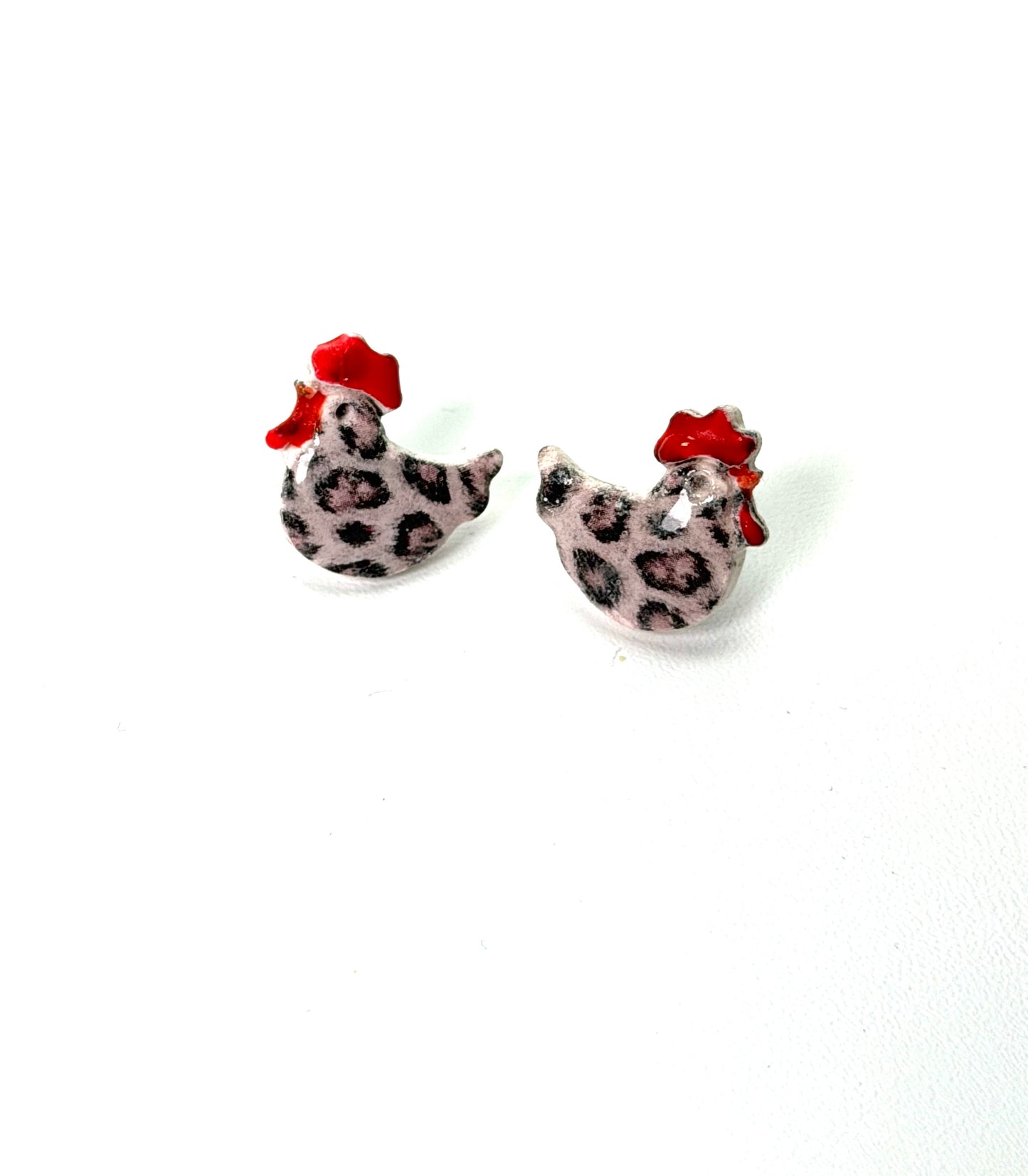 Chicken Stud Earrings | Farm Animal Earrings | Hen Earrings | Country Earrings | Lightweight Clay Earrings | Chicken Lover Gift | Farm Life Jewelry