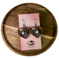 Cat Book Lover Heart Polymer Clay Dangle Earrings