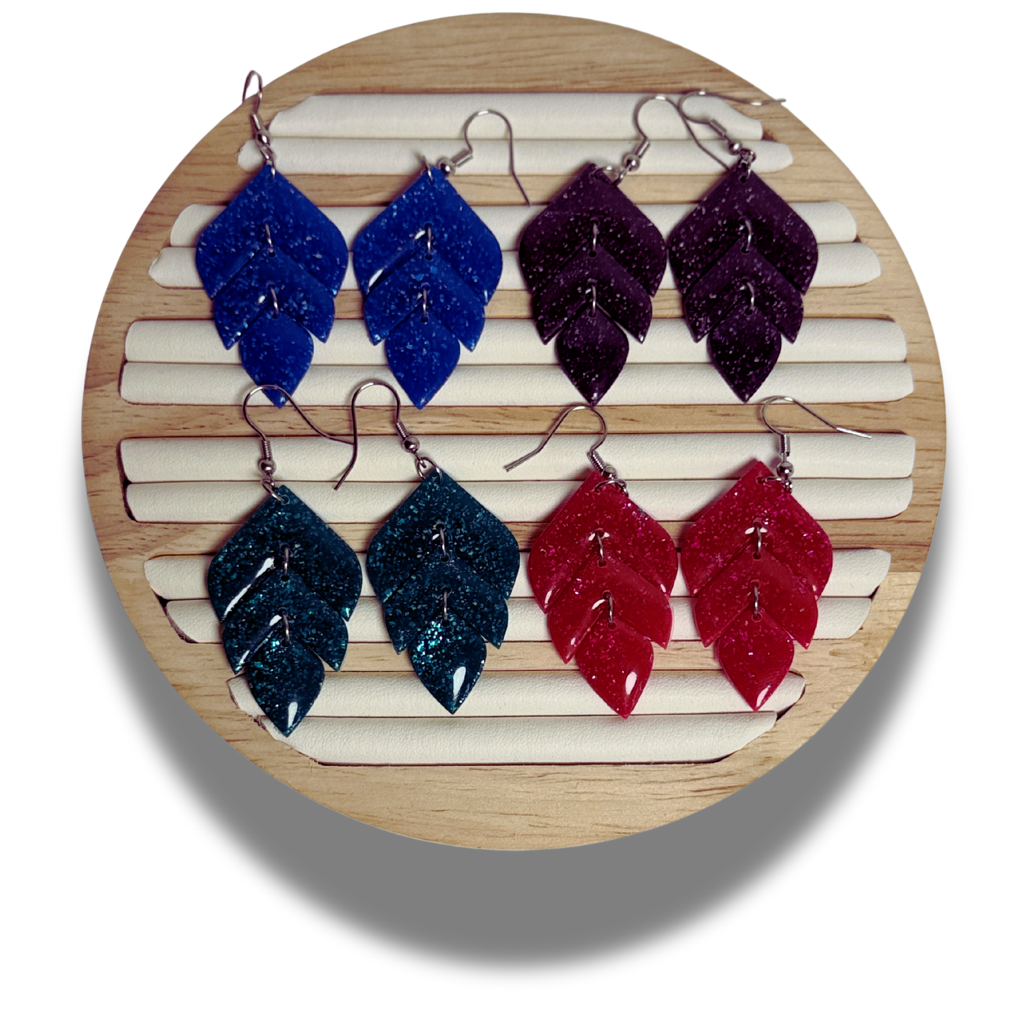 Enchanted Leaf Gemstone Trio Cascade Dangles