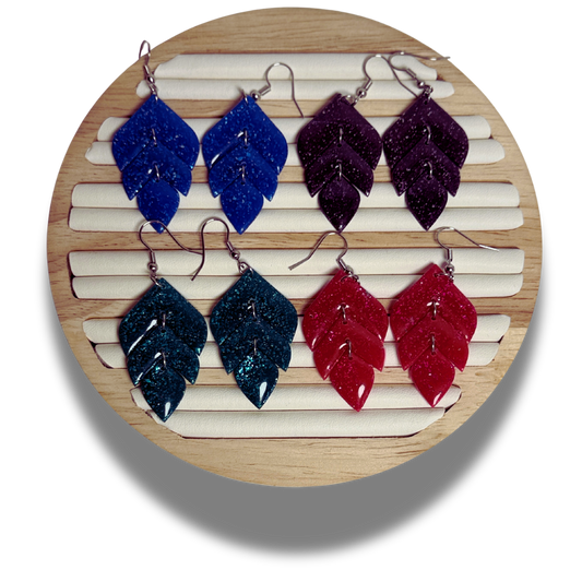 Enchanted Leaf Gemstone Trio Cascade Dangles