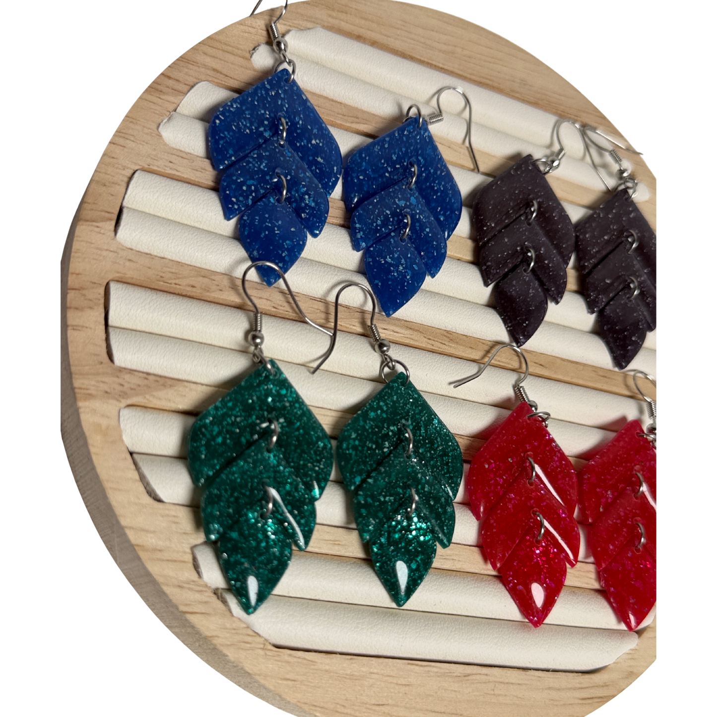 Enchanted Leaf Gemstone Trio Cascade Dangles