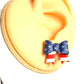 Patriotic Bow Earrings, 4th of July Earrings, American Flag Jewelry, Red White Blue Earrings, USA Clay Earrings, Handmade Holiday Earrings