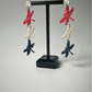 Red, White & Flutter – Dragonfly Dangle Polymer Clay Earrings USA | 4th of July