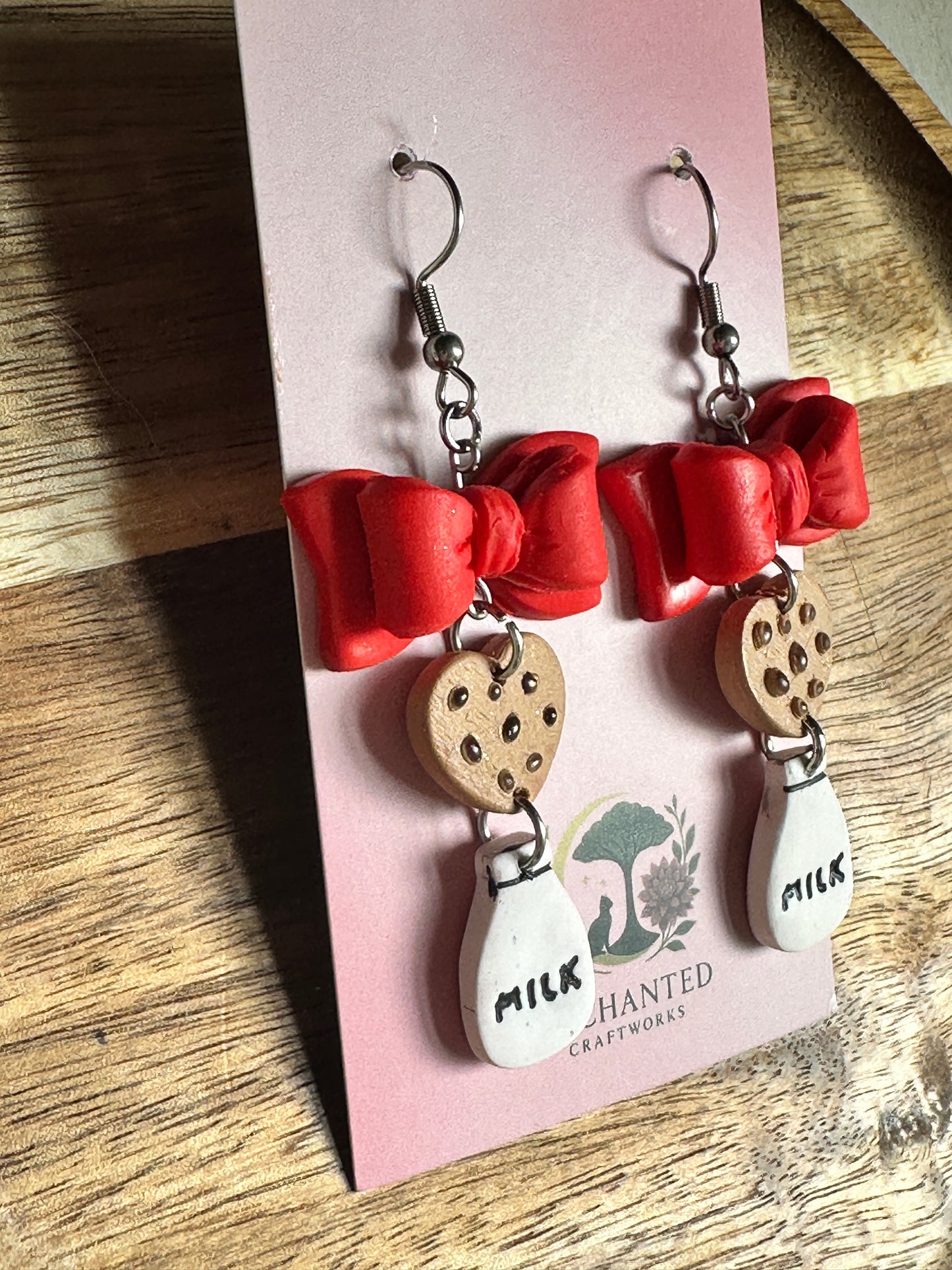Milk & Cookies Charm Polymer  Clay Earrings