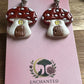 Mushroom Fairy House Polymer Clay Dangle Earrings