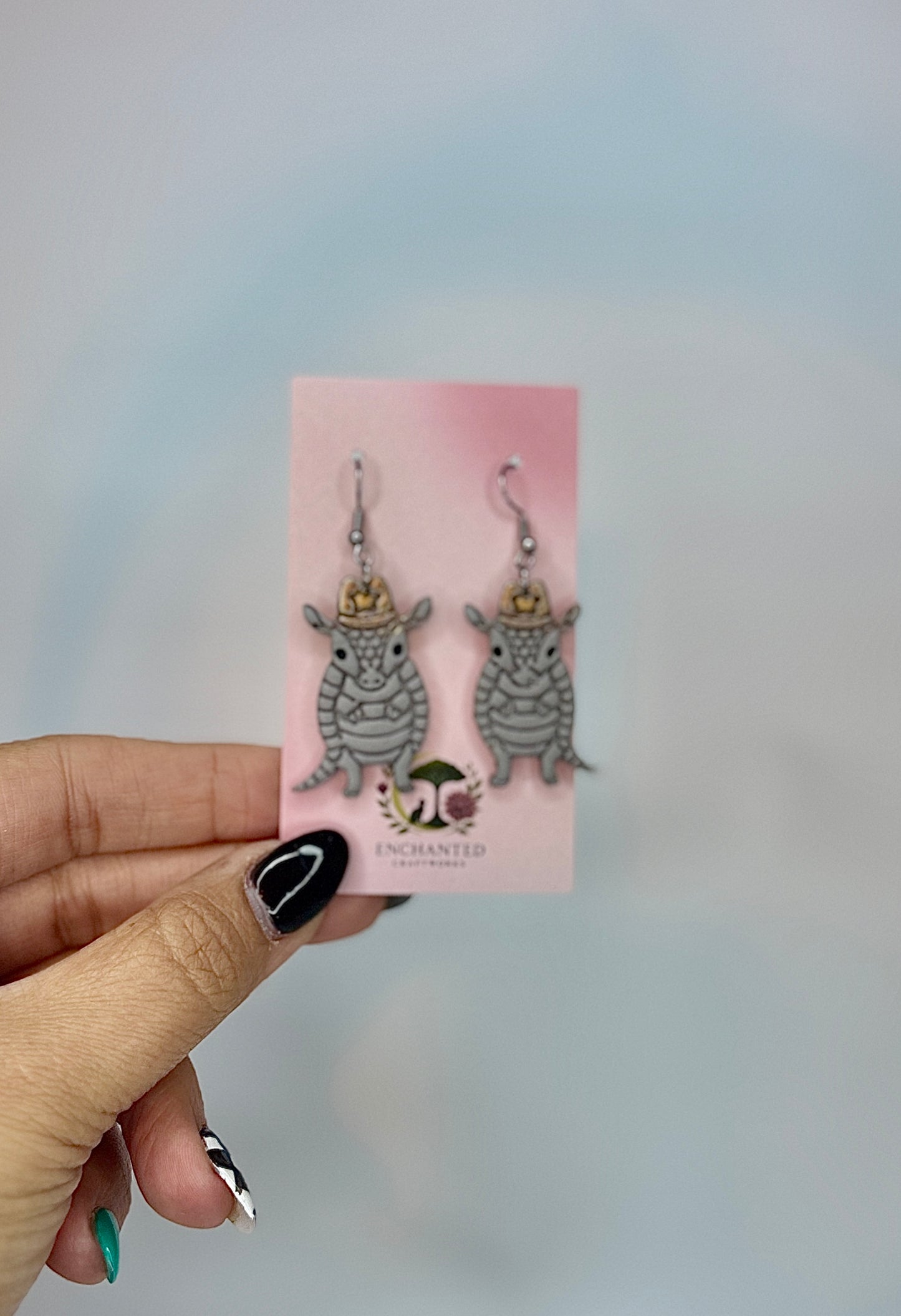 Armadillo Cowgirl Earrings, Western Armadillo Earrings, Cute Country Earrings, Rodeo Jewelry, Southwestern Earrings, Western Animal Gift