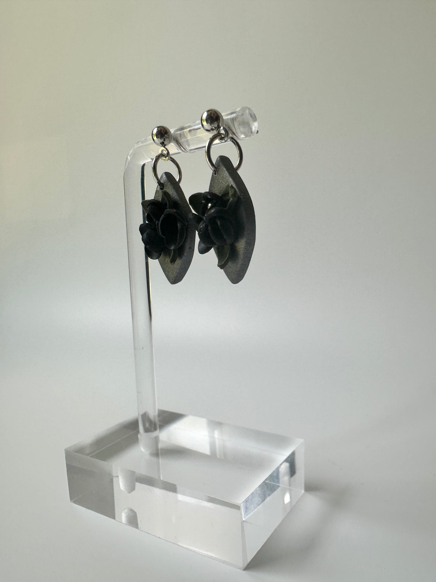 Midnight Noir Bloom Dangle Earrings