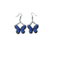 Blue Butterfly Earrings, Butterfly Dangle Earrings, Chain Link Earrings, Handmade Polymer Clay Jewelry, Aesthetic Statement Earrings