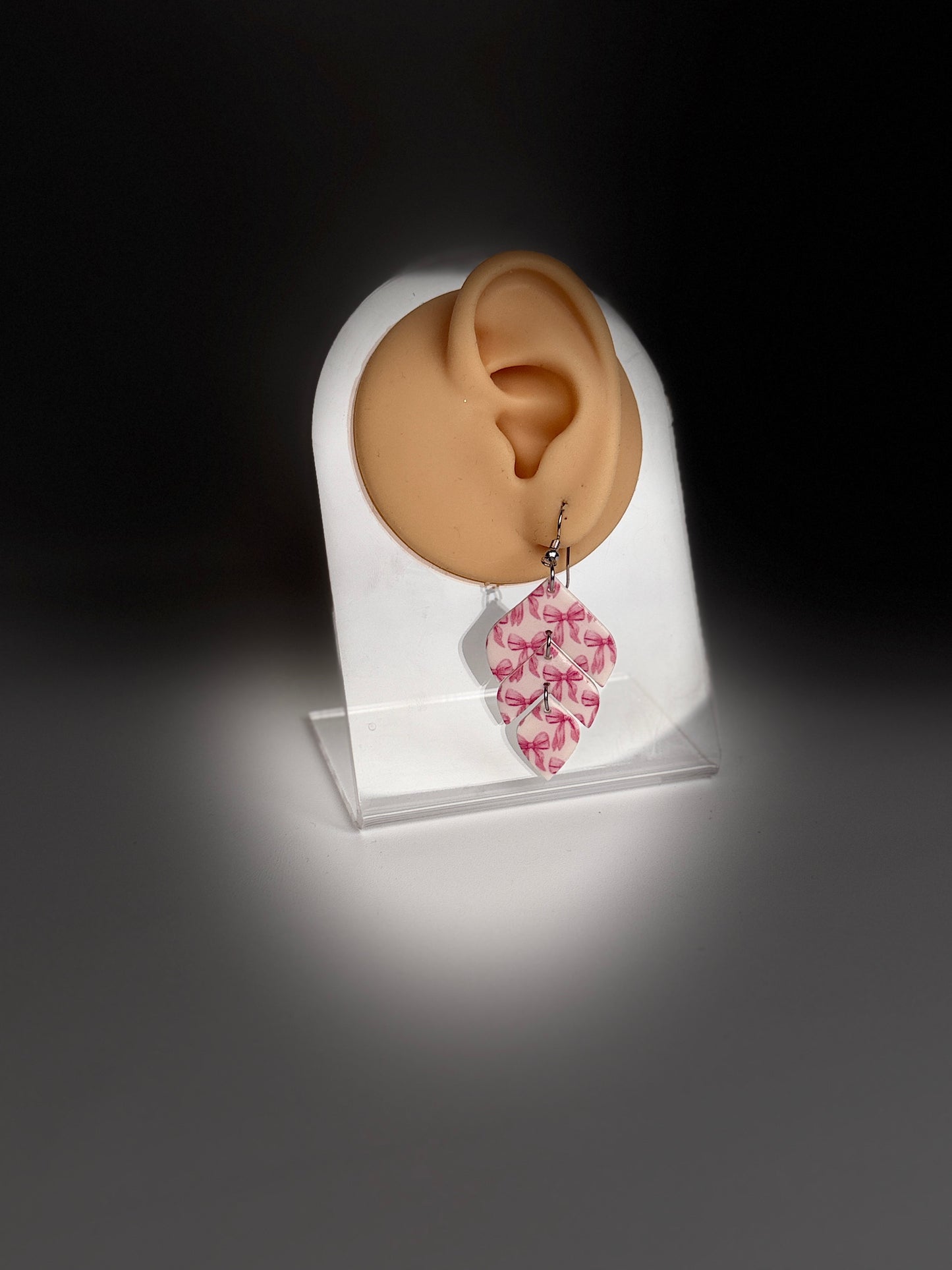 Enchanted Bow Leaf Trio Cascade Dangles