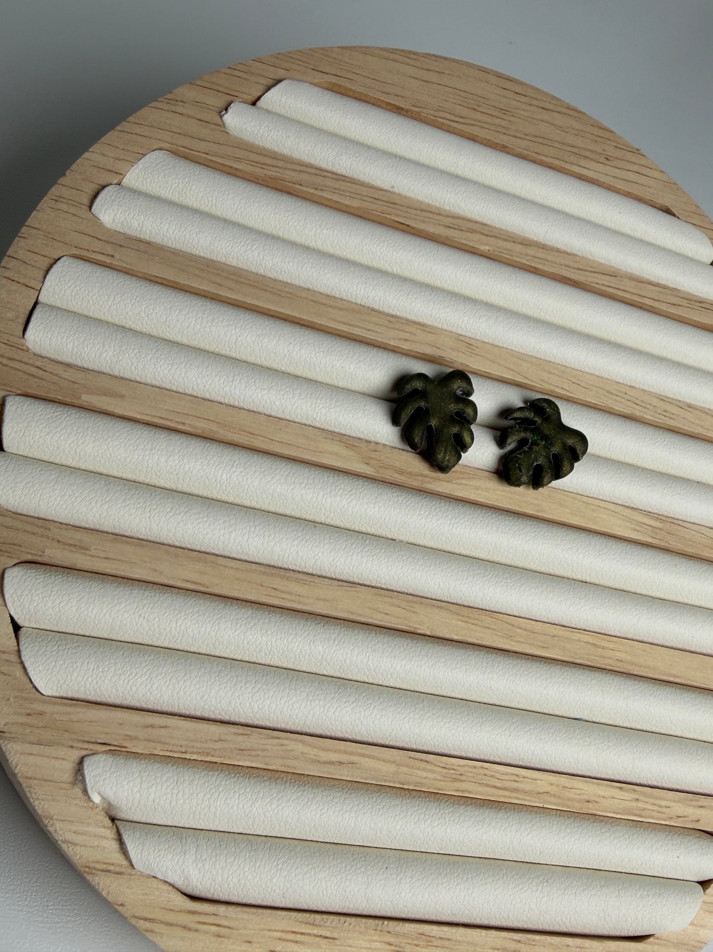Enchanted Monstera Leaf Studs