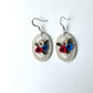 Star-Spangled Patriotic Red White and Blue Cameo Polymer Clay Dangle Earrings