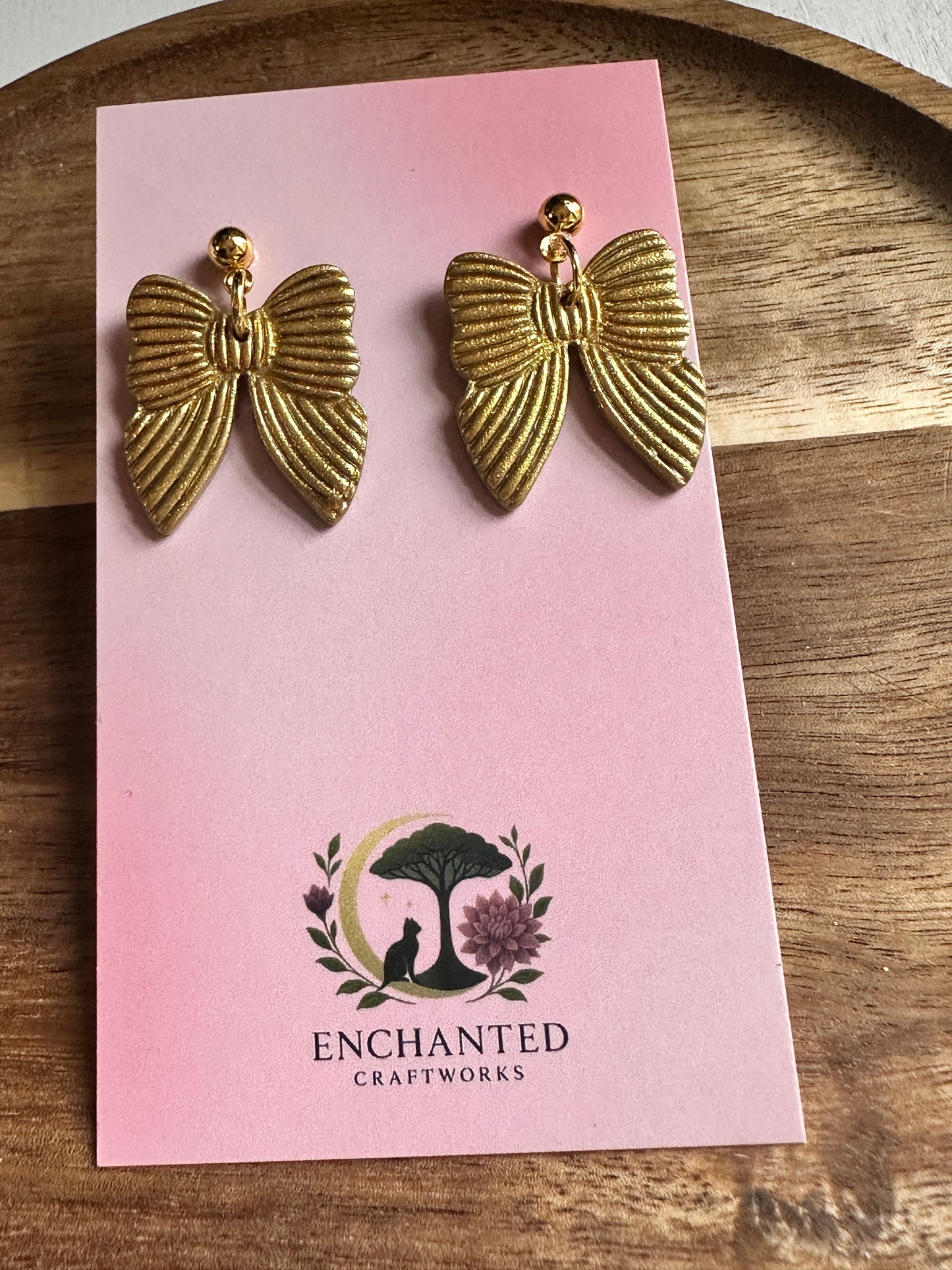 Mini Grace Bows Polymer Clay Dangle Earrings