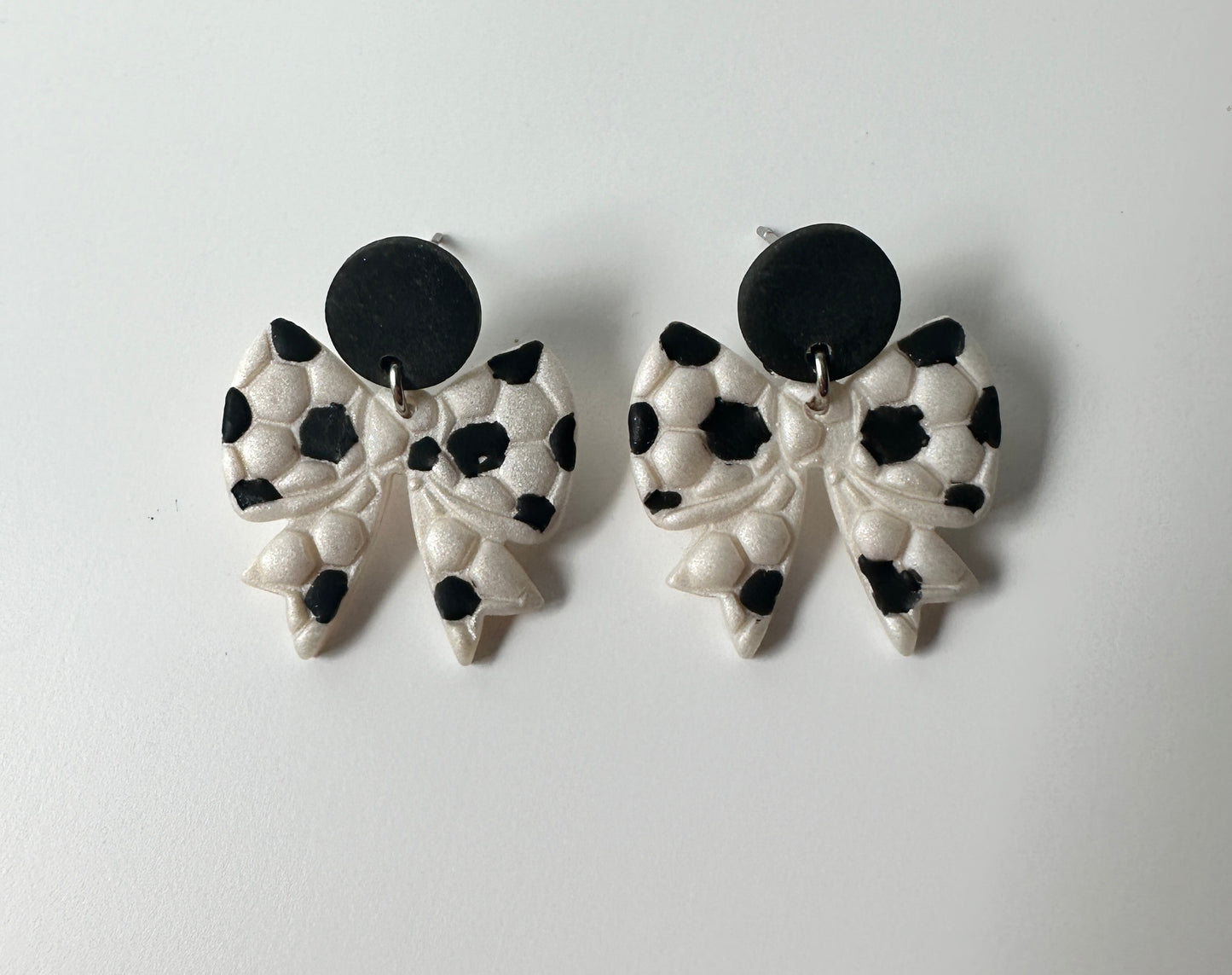 Enchanted Sideline Bows – Polymer Clay Dangle Earrings