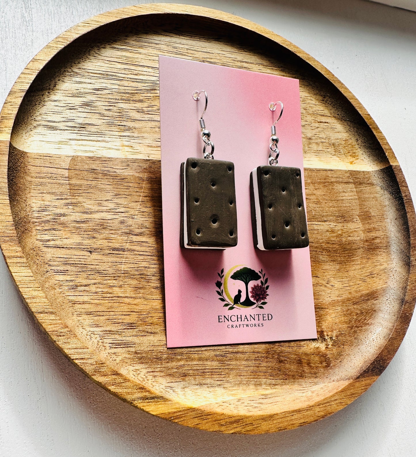 Enchanted Ice Cream Sandwiches Polymer Clay Earrings