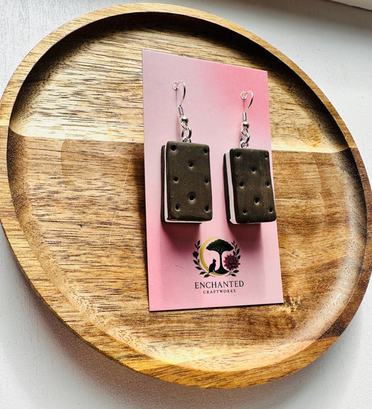 Enchanted Ice Cream Sandwiches Polymer Clay Earrings