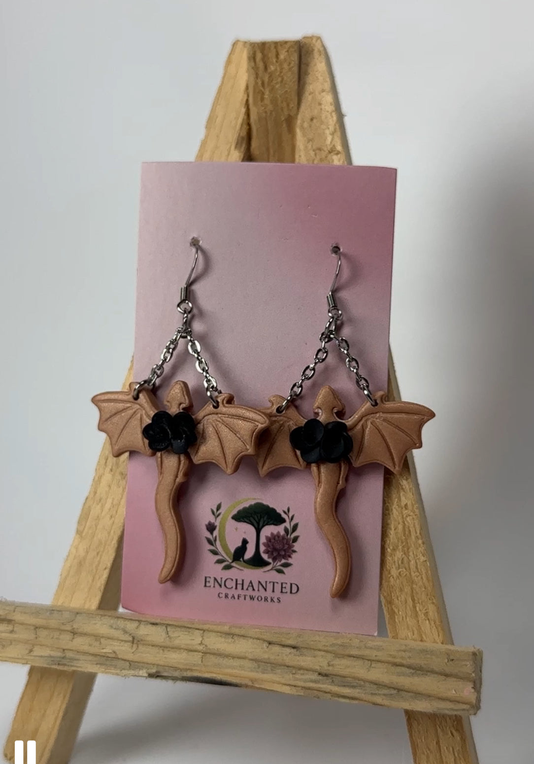 Medium Dragon Polymer Clay Dangle Earrings