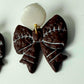 Enchanted Sideline Sports Bows – Polymer Clay Dangle Earrings | Baseball | Basketball | Volleyball | Soccer | Football | Tennis | Golf