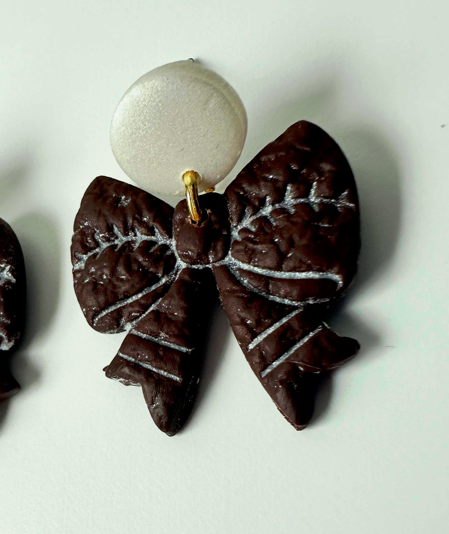 Enchanted Sideline Bows – Polymer Clay Dangle Earrings