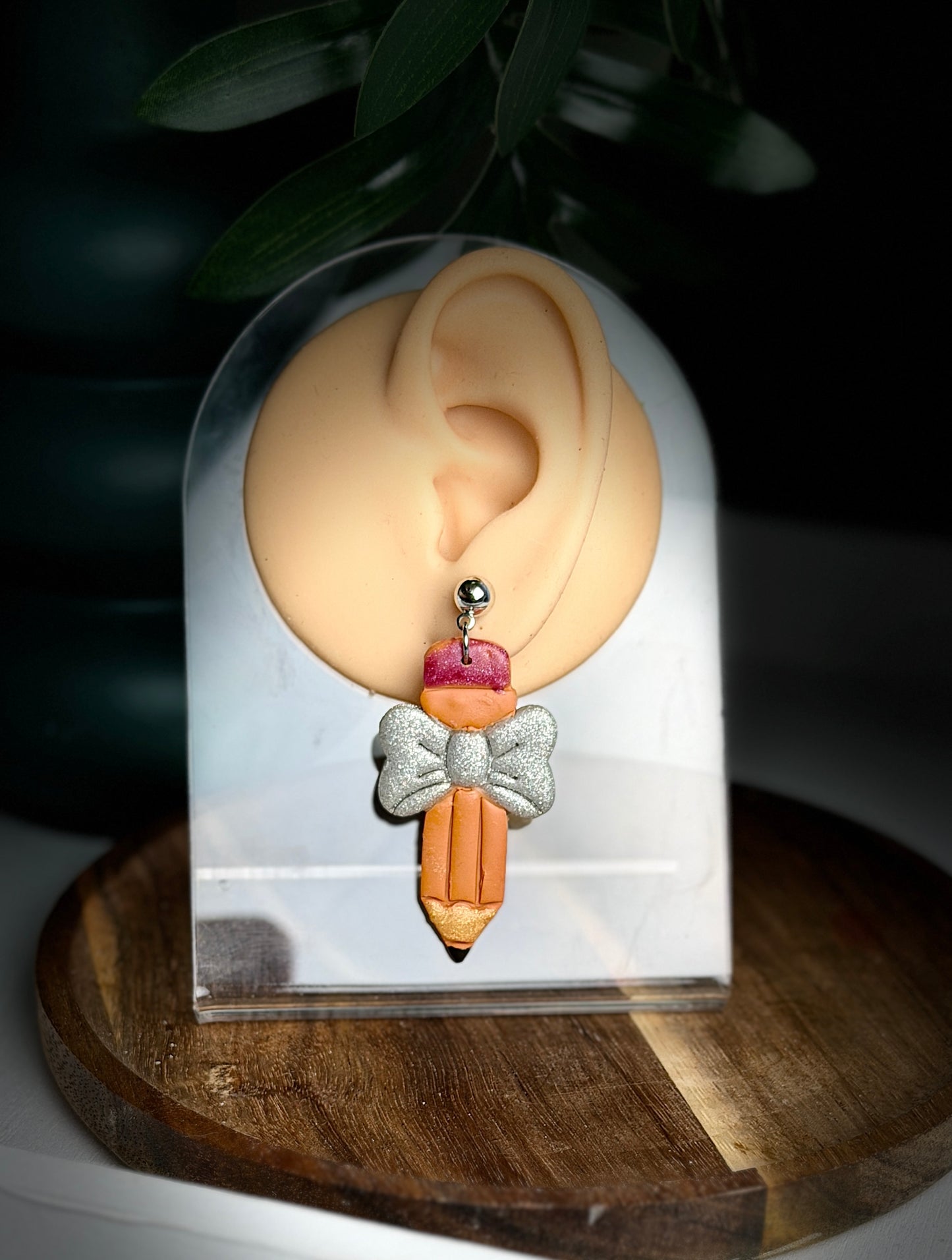 Enchanted Bow Pencil Stud Earrings ✏️🎀