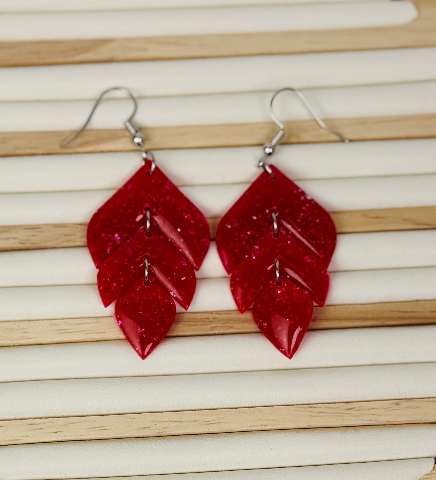 Enchanted Leaf Gemstone Trio Cascade Dangles