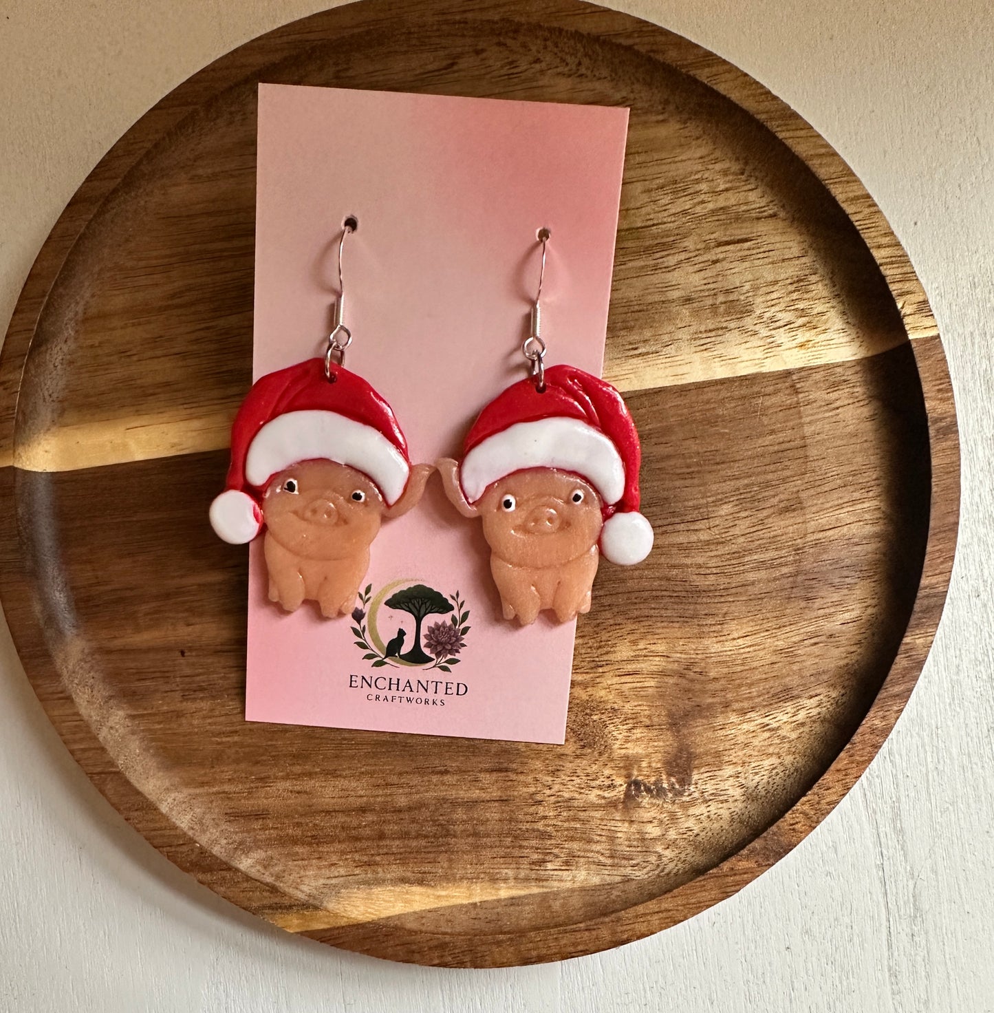 Merry Pigmas Polymer Clay Dangle Earrings.