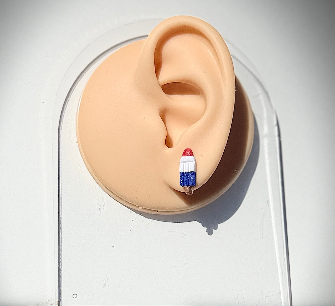 Patriotic Popsicle Earrings, Red White Blue Earrings, 4th of July Earrings, Rocket Pop Jewelry, Summer Clay Earrings, Handmade USA Earrings