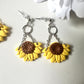 Enchanted Mini Sunflower Polymer Clay Dangle Earrings