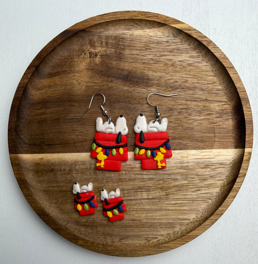 Dog House polymer Clay Dangles Earrings