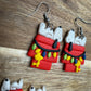 Dog House polymer Clay Dangles Earrings