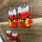 Dog House polymer Clay Dangles Earrings