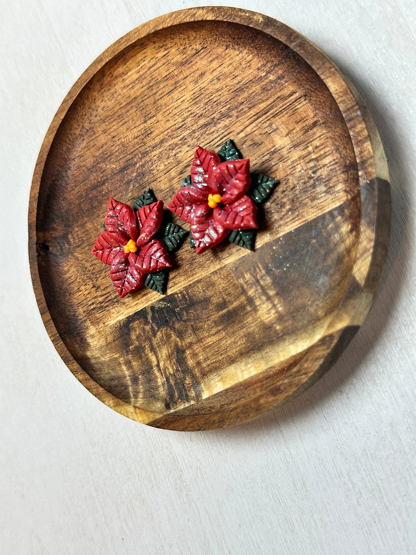Enchanted Poinsettia Earrings — Stud, Dangle, or Clip-on!