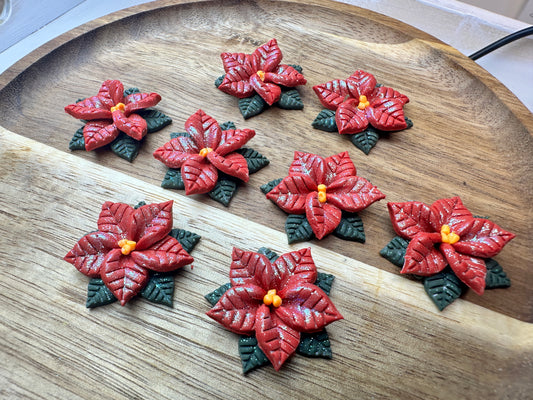 Enchanted Poinsettia Earrings — Stud, Dangle, or Clip-on!