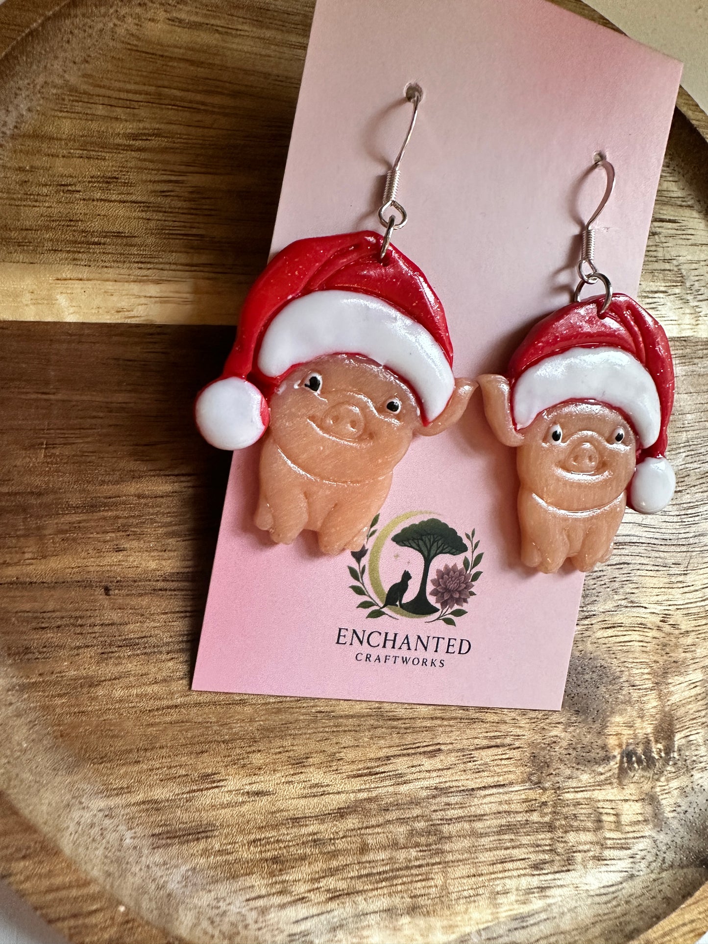 Merry Pigmas Polymer Clay Dangle Earrings.