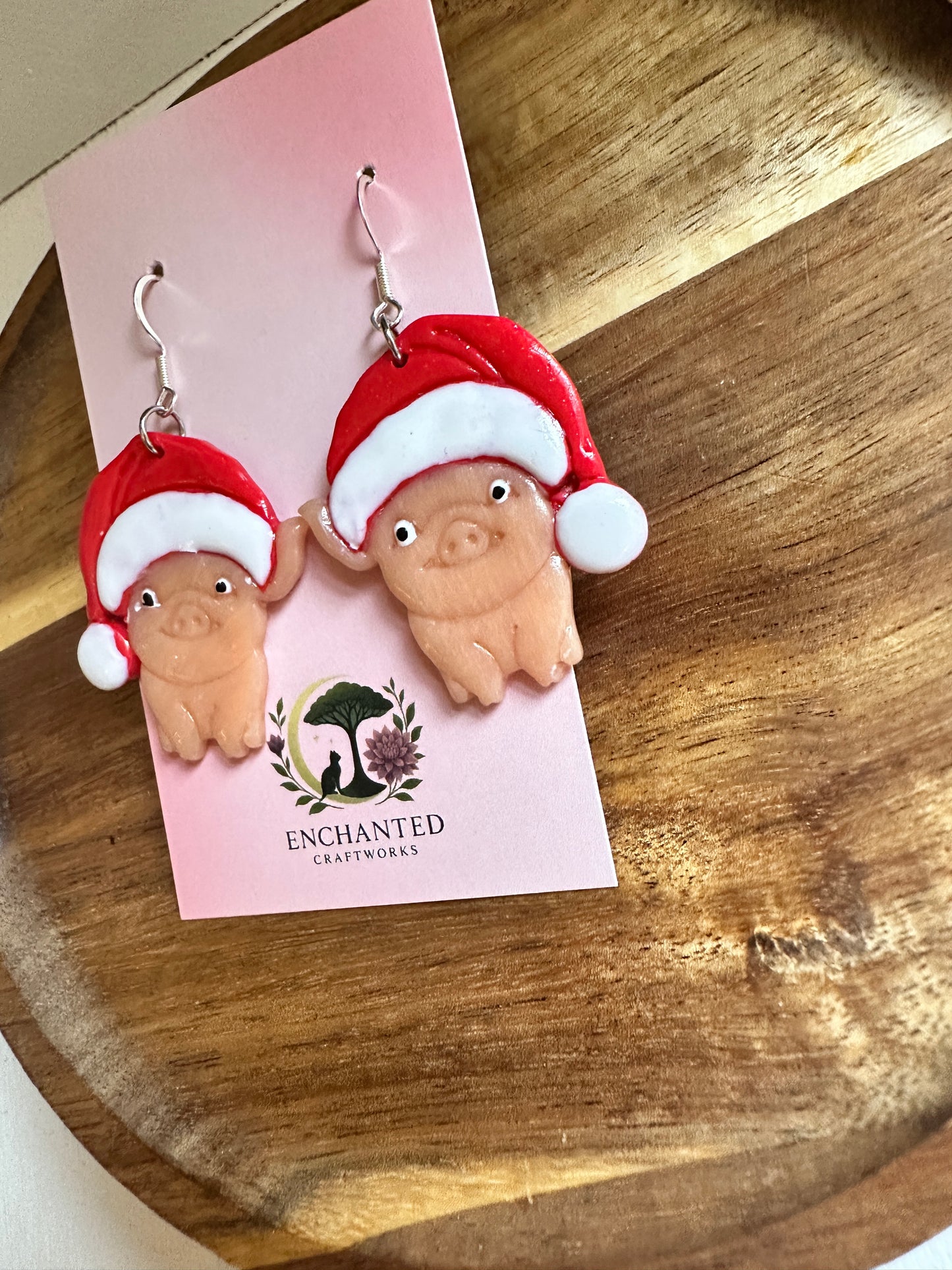 Merry Pigmas Polymer Clay Dangle Earrings.