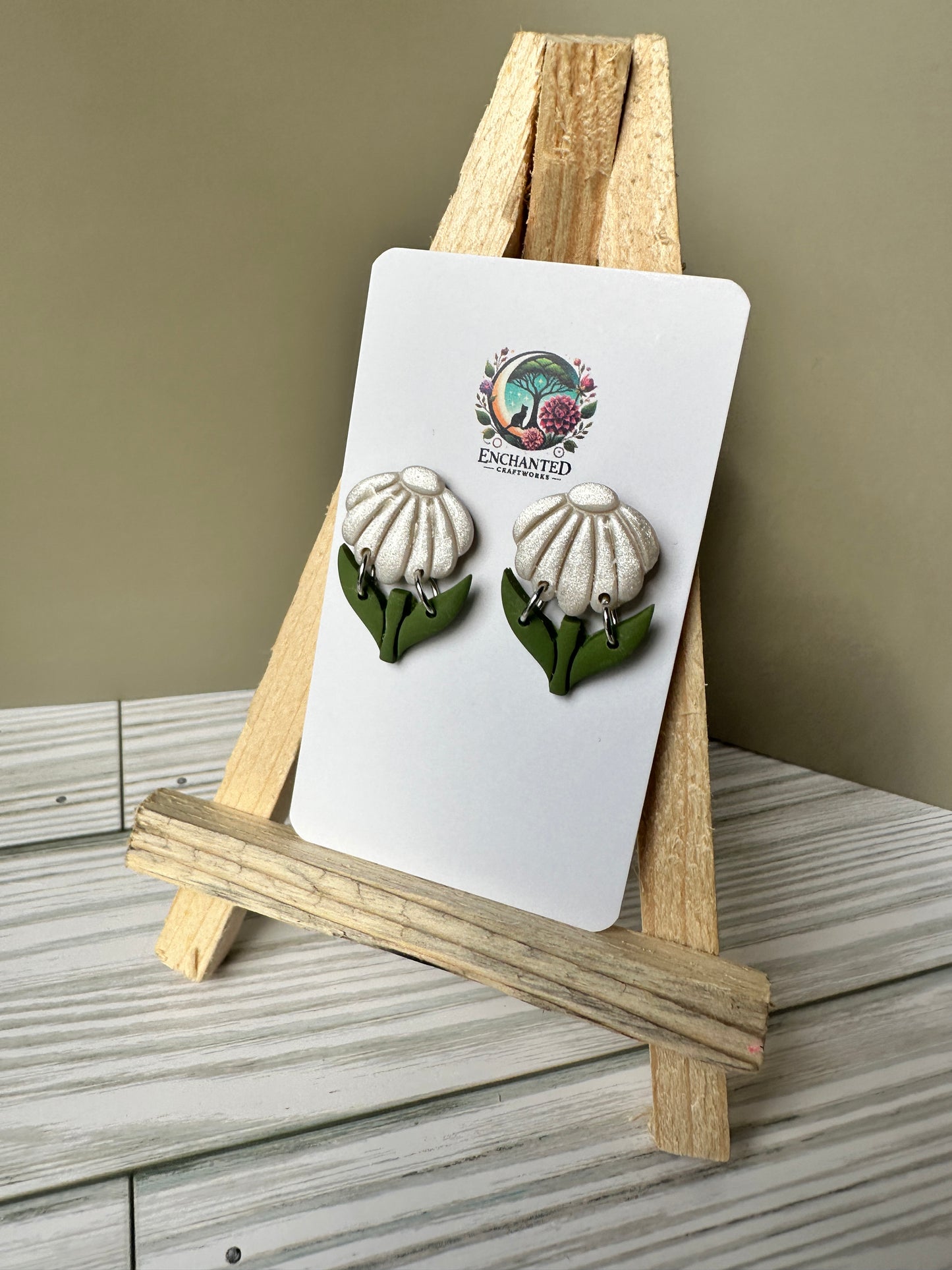 Blossom Dangle Earrings – Handmade Polymer Clay with Stainless Steel Posts
