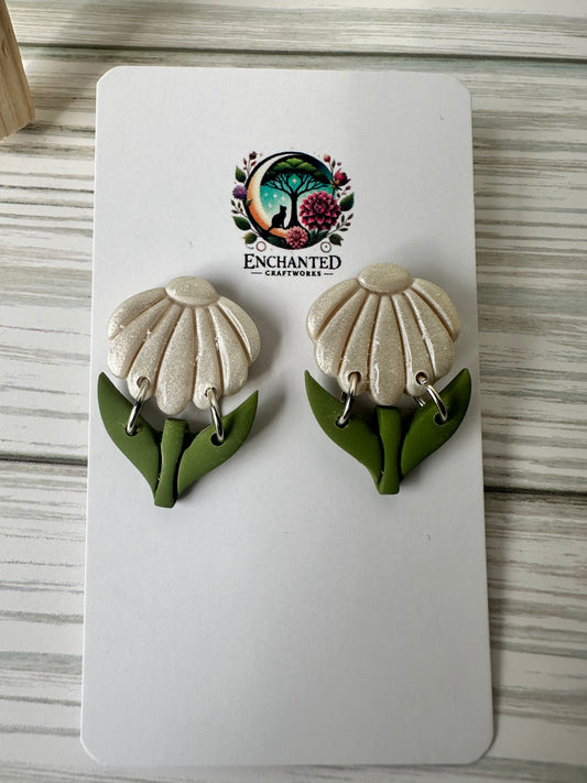 Blossom Dangle Earrings – Handmade Polymer Clay with Stainless Steel Posts