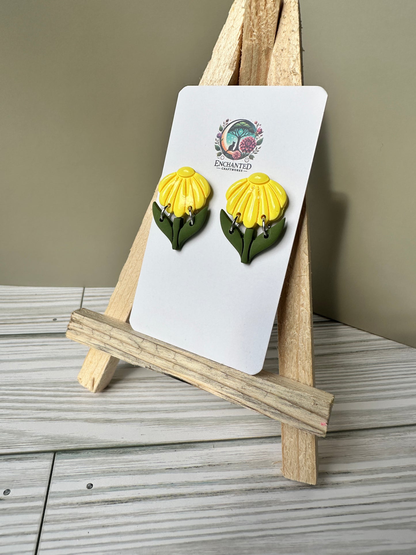 Blossom Dangle Earrings – Handmade Polymer Clay with Stainless Steel Posts