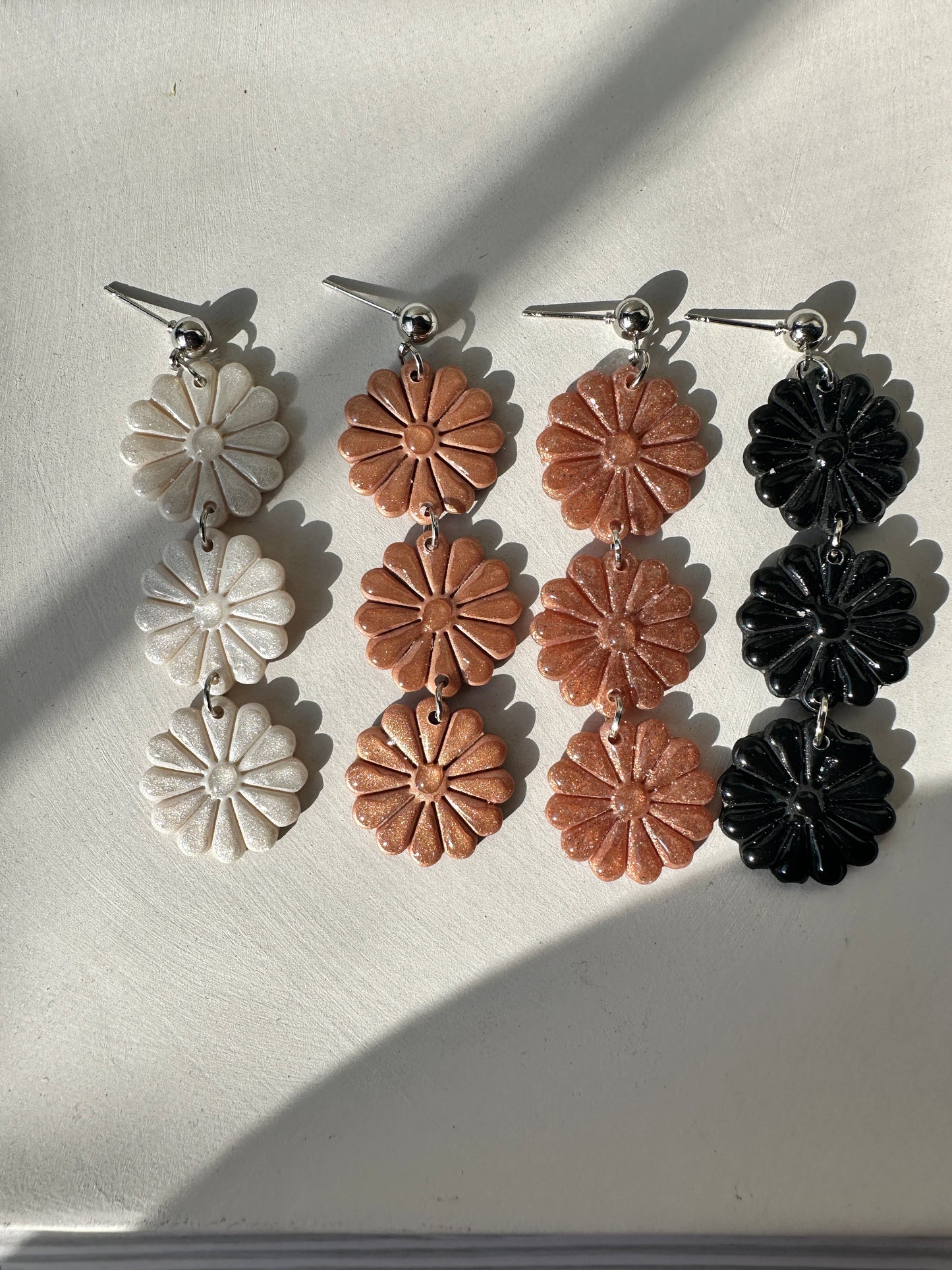 Enchanted Daisy Dangles – Handcrafted Polymer Clay Earrings