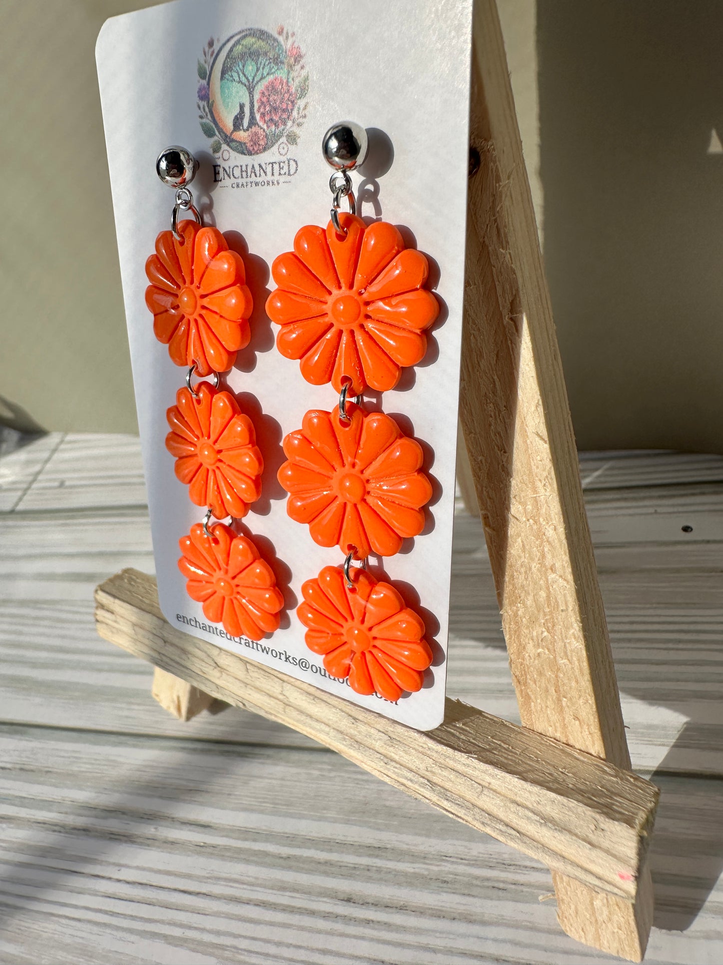 Enchanted Daisy Dangles – Handcrafted Polymer Clay Earrings