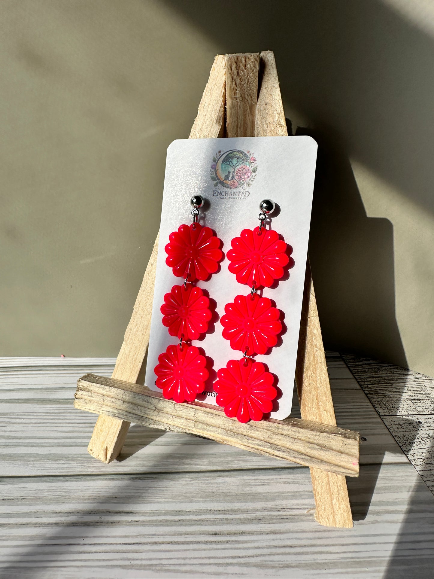 Enchanted Daisy Dangles – Handcrafted Polymer Clay Earrings