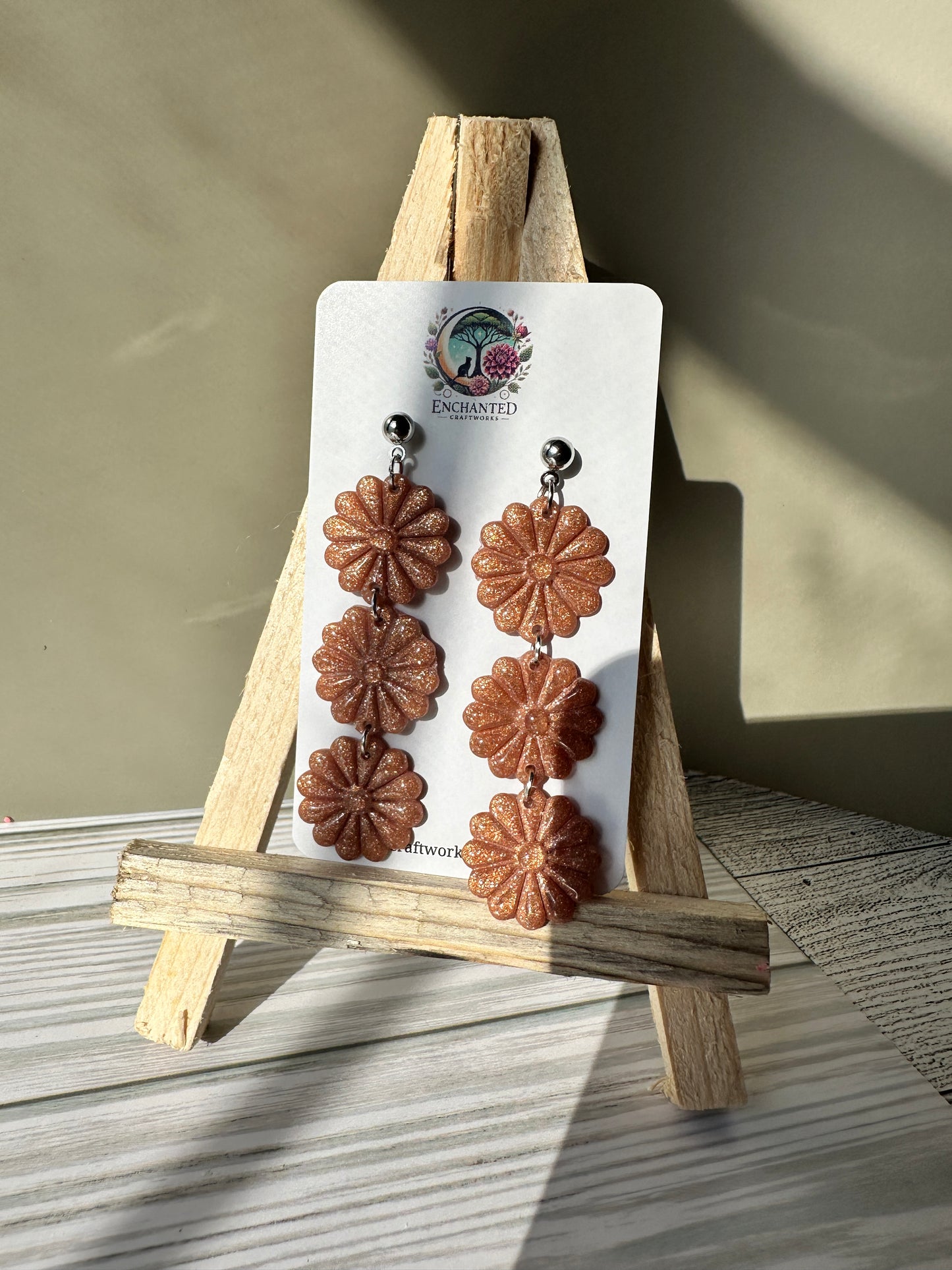 Enchanted Daisy Dangles – Handcrafted Polymer Clay Earrings