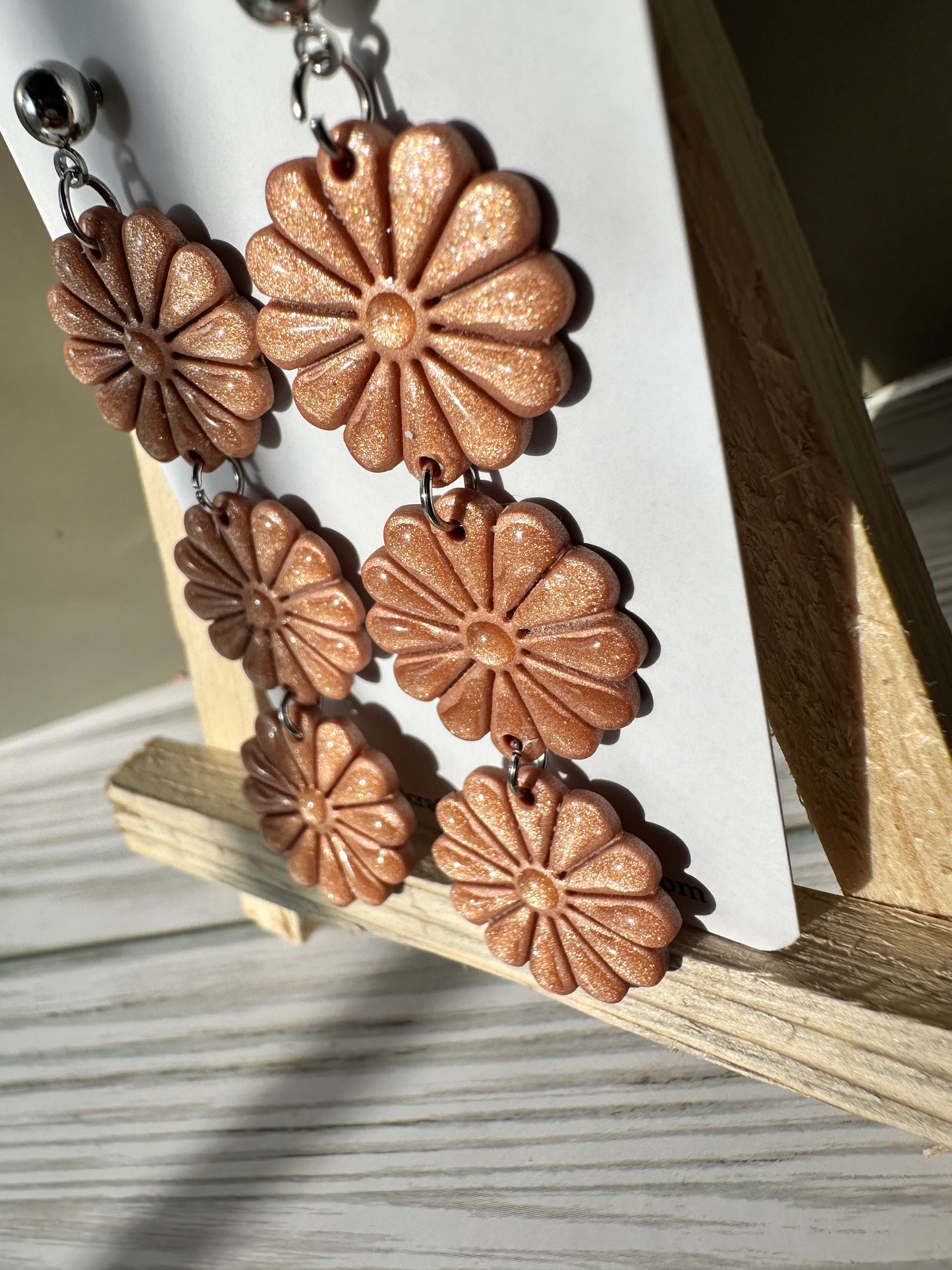 Enchanted Daisy Dangles – Handcrafted Polymer Clay Earrings