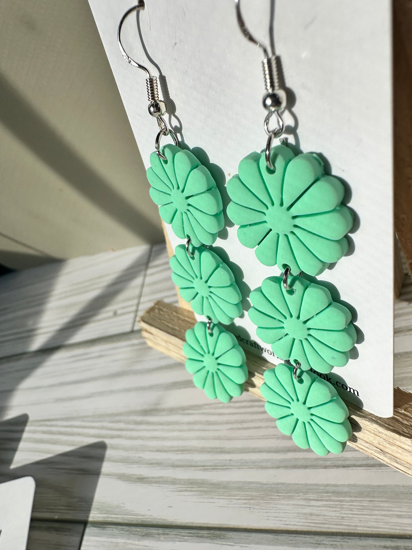 Enchanted Daisy Dangles – Handcrafted Polymer Clay Earrings