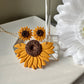 Enchanted Sunflower Stud Earring and Necklace Combo